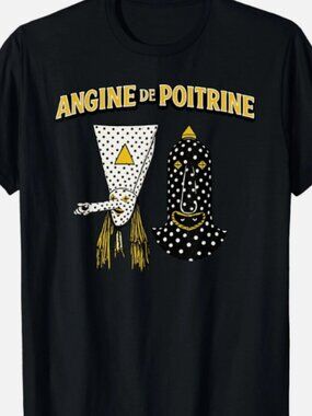 Angine De Poitrine Artistic Mask Graphic T-shirt - Retro Indie Music Fan Tee